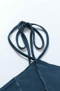 Coquette Aesthetic Ariel Halter Top - Y2K Fashion Grunge Style Cute Tops Pastel Goth Cargo Skirt