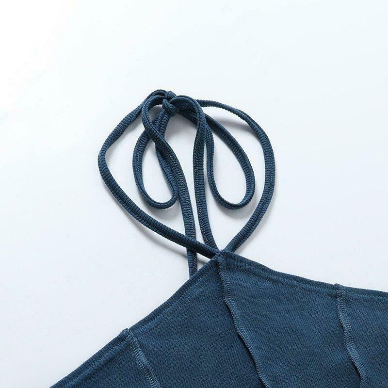 Coquette Aesthetic Ariel Halter Top - Y2K Fashion Grunge Style Cute Tops Pastel Goth Cargo Skirt