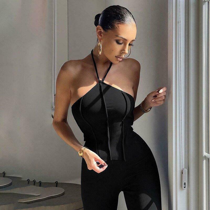 Coquette Aesthetic Ariel Halter Top - Y2K Fashion Grunge Style Cute Tops Pastel Goth Cargo Skirt