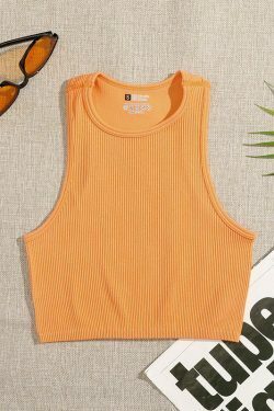 Coquette Aesthetic Arlo Rib-Knit Tank - Y2K Fashion Top with Grunge Style & Pastel Goth Vibes