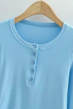 Coquette Aesthetic Asymmetric Button Front Knit Crop Top