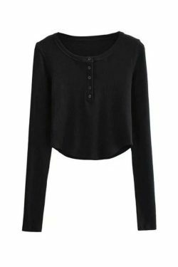 Coquette Aesthetic Asymmetric Button Front Knit Crop Top