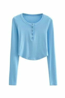 Coquette Aesthetic Asymmetric Button Front Knit Crop Top