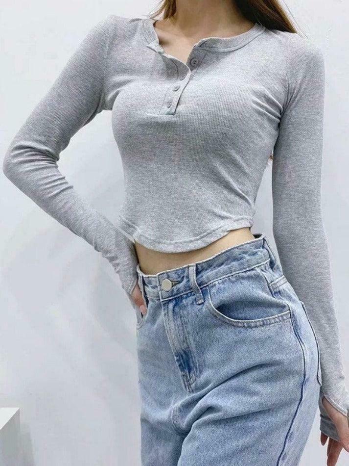 Coquette Aesthetic Asymmetric Button Front Knit Crop Top Coquette Aesthetic Asymmetric Button Front Knit Crop Top