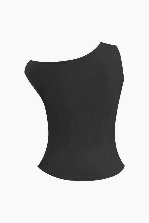 Coquette Aesthetic Asymmetric Button Sleeveless Top Coquette Aesthetic Asymmetric Button Sleeveless Top