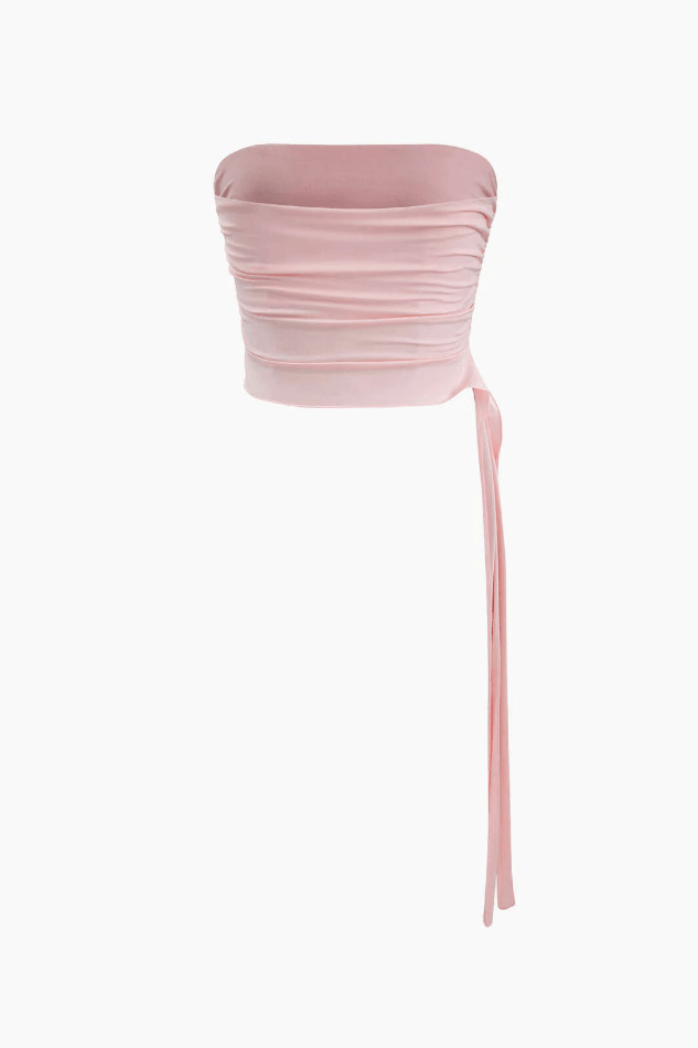 Coquette Aesthetic Asymmetric Tube Top & Ruffle Skirt Set Coquette Aesthetic Asymmetric Tube Top & Ruffle Skirt Set