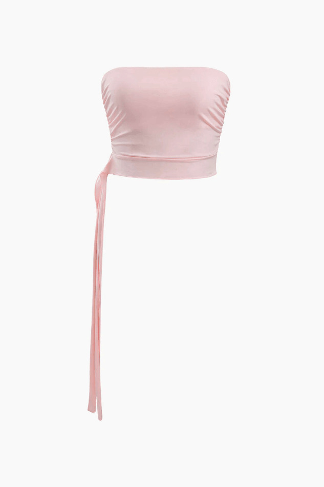 Coquette Aesthetic Asymmetric Tube Top & Ruffle Skirt Set Coquette Aesthetic Asymmetric Tube Top & Ruffle Skirt Set