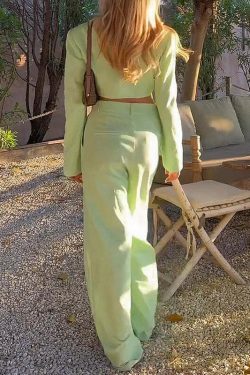 Coquette Aesthetic Asymmetrical French Lapel Button Suit