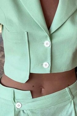 Coquette Aesthetic Asymmetrical French Lapel Button Suit