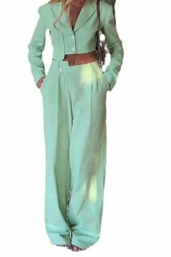 Coquette Aesthetic Asymmetrical French Lapel Button Suit