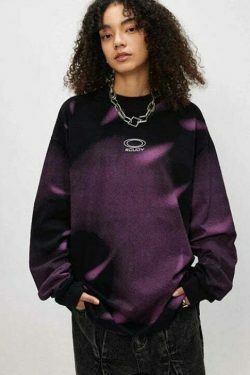 Coquette Aesthetic Aurora Print Long Sleeve Top - Y2K Fashion Women's Clothing'