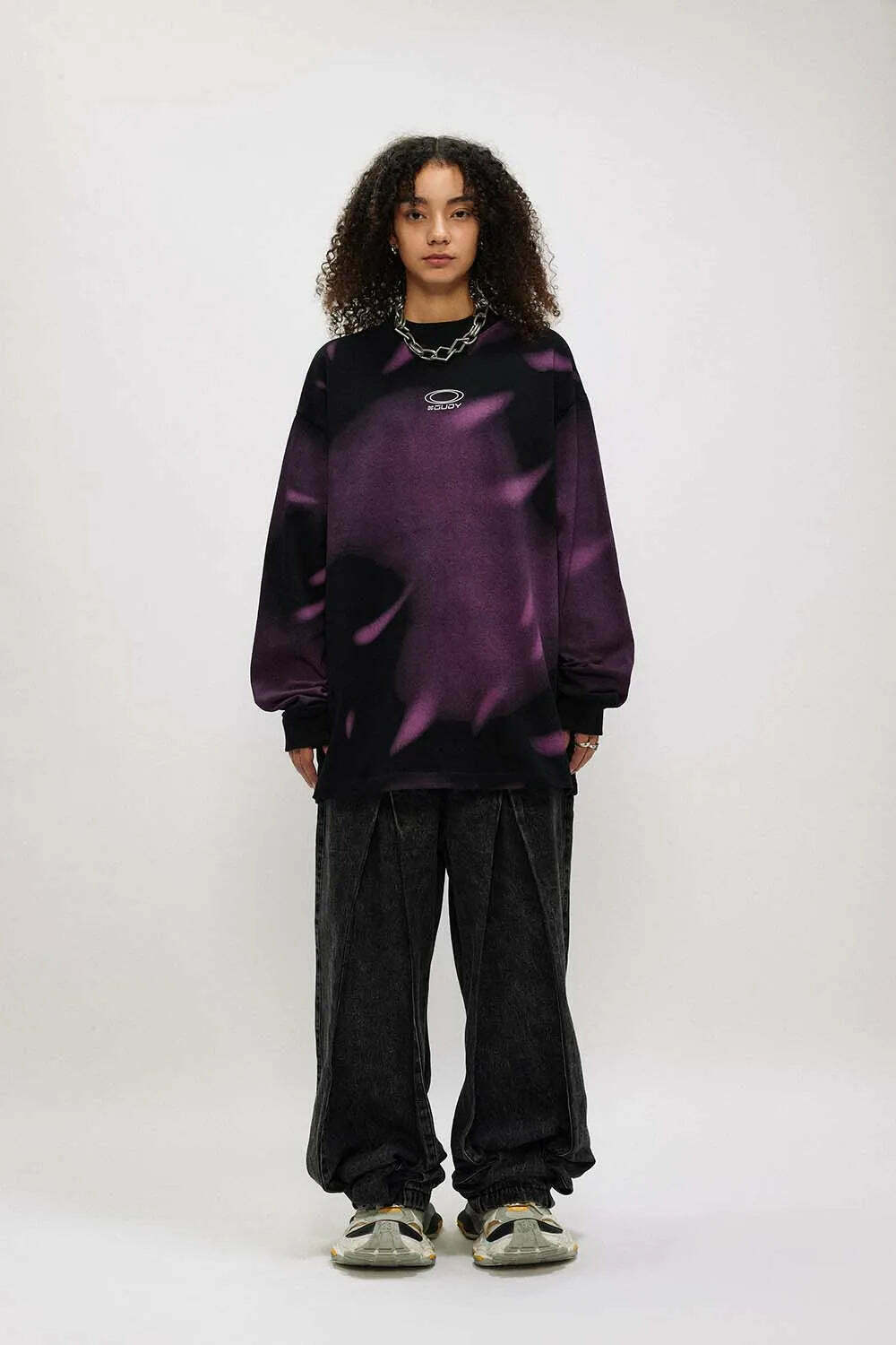 Coquette Aesthetic Aurora Print Long Sleeve Top - Y2K Fashion Women's Clothing'