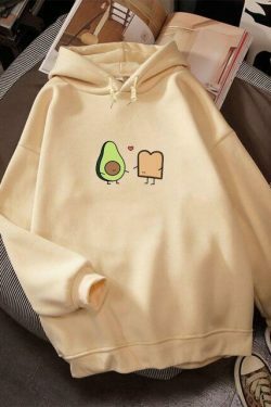 Coquette Aesthetic Avocado Besties Hoodie - Y2K Fashion Women's Cute Tops & Grunge Style Sweatshirt