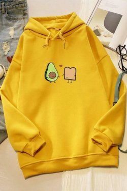 Coquette Aesthetic Avocado Besties Hoodie - Y2K Fashion Women's Cute Tops & Grunge Style Sweatshirt