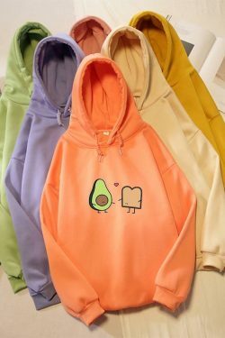 Coquette Aesthetic Avocado Besties Hoodie - Y2K Fashion Women's Cute Tops & Grunge Style Sweatshirt