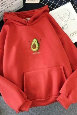 Coquette Aesthetic Avocado Hoodie: Y2K Fashion with Grunge Style, Cute Tops, and Pastel Goth Vibes