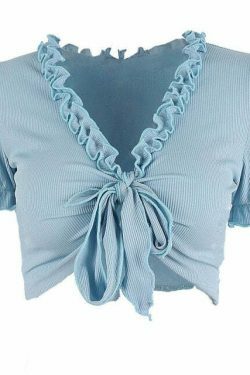 Coquette Aesthetic Baby Knot Tie Crop Top