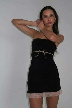 Coquette Aesthetic Backless Bow Bliss Mini Dress - Y2K Fashion for Women