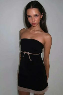 Coquette Aesthetic Backless Bow Bliss Mini Dress - Y2K Fashion for Women