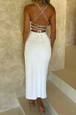 Coquette Aesthetic Backless Dress: Y2K Fashion - Grunge Style, Pastel Goth, Cute Tops, Cargo Skirt