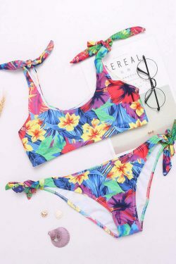 Coquette Aesthetic Backless Floral Bikini Swimsuit - Y2K Fashion Statement