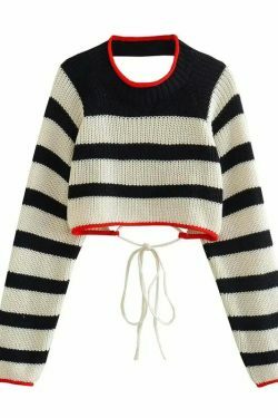 Coquette Aesthetic Backless Knitted Crop Top - Y2K Fashion for Women