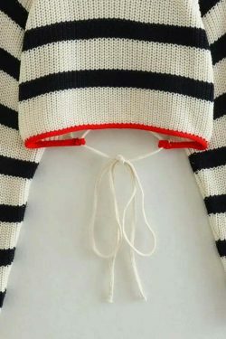 Coquette Aesthetic Backless Knitted Crop Top - Y2K Fashion for Women