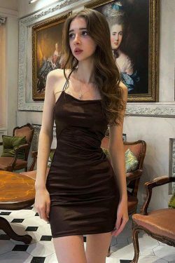 Coquette Aesthetic Backless Mini Dress - Y2K Fashion with Grunge & Pastel Goth Vibes