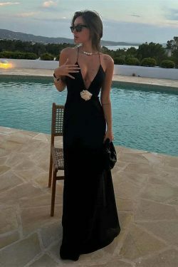 Coquette Aesthetic Backless Slip Dress - Y2K Fashion for Women - Graceful Drift