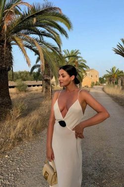 Coquette Aesthetic Backless Slip Dress - Y2K Fashion for Women - Graceful Drift