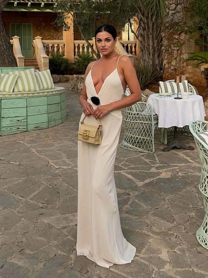 Coquette Aesthetic Backless Slip Dress - Y2K Fashion for Women - Graceful Drift