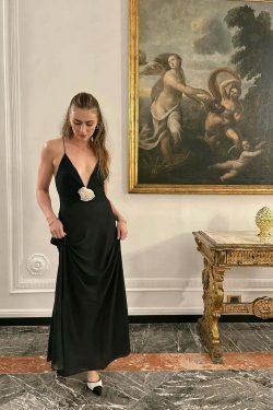 Coquette Aesthetic Backless Slip Dress - Y2K Fashion for Women - Graceful Drift