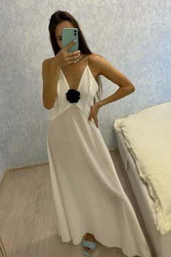 Coquette Aesthetic Backless Slip Dress - Y2K Fashion for Women - Graceful Drift