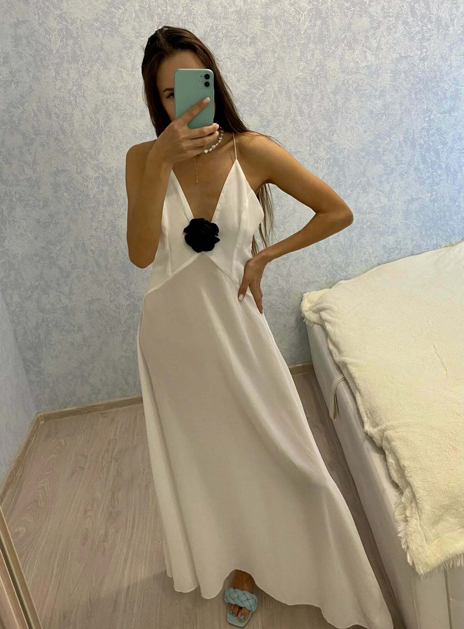 Coquette Aesthetic Backless Slip Dress - Y2K Fashion for Women - Graceful Drift