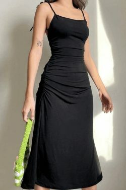 Coquette Aesthetic Backless Tie Strap Maxi Dress for Y2K Fashion Enthusiasts