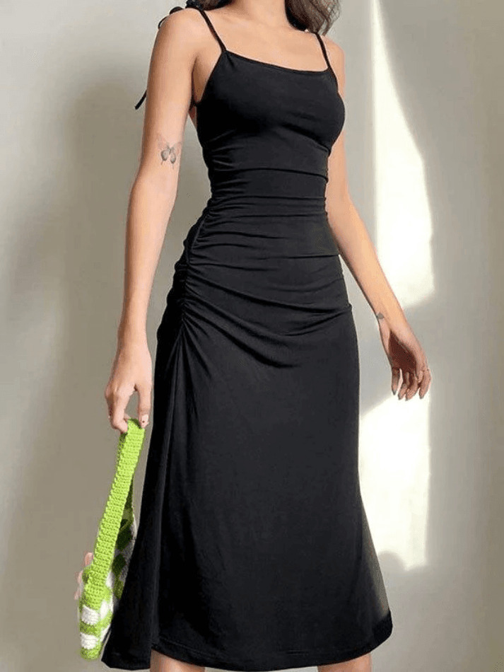 Coquette Aesthetic Backless Tie Strap Maxi Dress for Y2K Fashion Enthusiasts Coquette Aesthetic Backless Tie Strap Maxi Dress for Y2K Fashion Enthusiasts