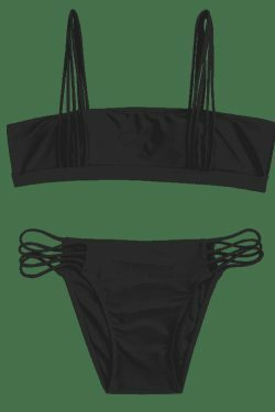 Coquette Aesthetic Banded Cut Out Bikini Set - Y2K Fashion Swimwear