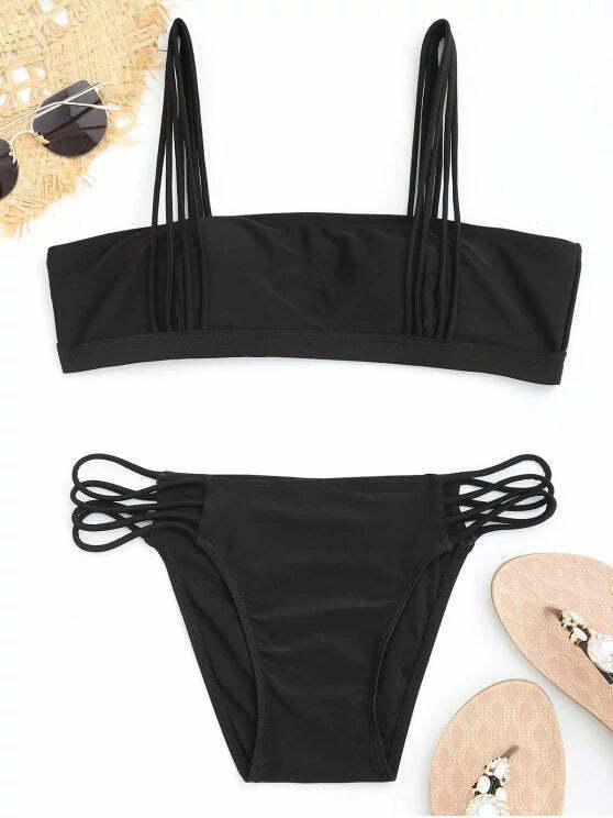 Coquette Aesthetic Banded Cut Out Bikini Set - Y2K Fashion Swimwear