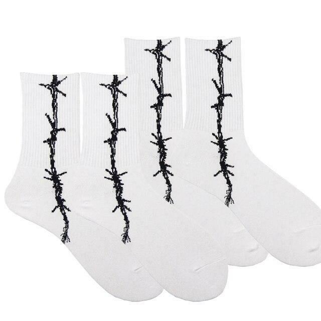 Coquette Aesthetic Barbed Wire Socks Set - Y2K Fashion Statement (4 Pcs)