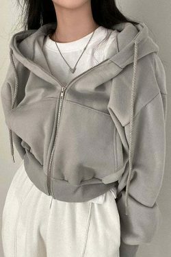 Coquette Aesthetic Bare Midriff Hoodie - Y2K Fashion Grunge Style Cute Tops Pastel Goth
