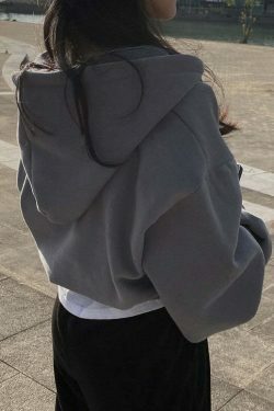 Coquette Aesthetic Bare Midriff Hoodie - Y2K Fashion Grunge Style Cute Tops Pastel Goth