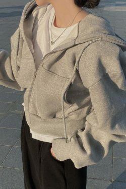 Coquette Aesthetic Bare Midriff Hoodie - Y2K Fashion Grunge Style Cute Tops Pastel Goth