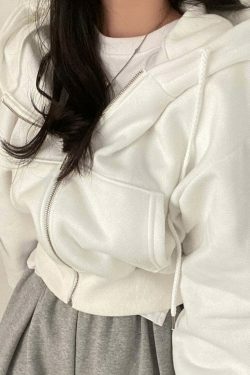 Coquette Aesthetic Bare Midriff Hoodie - Y2K Fashion Grunge Style Cute Tops Pastel Goth