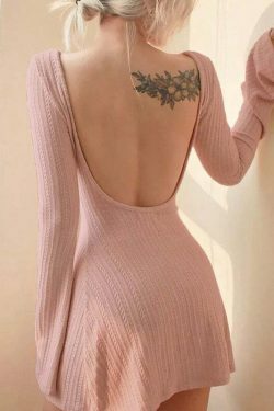 Coquette Aesthetic Bareback Bliss Dress - Y2K Fashion Statement for Women