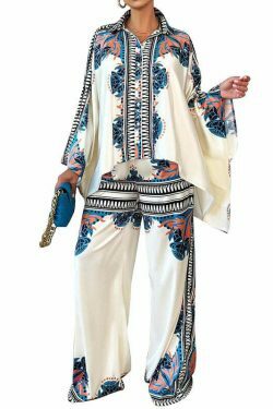 Coquette Aesthetic Bat Sleeve Top & Loose Trousers Two-Piece Suit