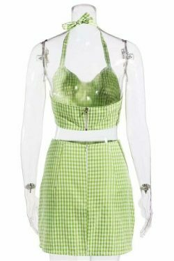 Coquette Aesthetic Beccah Plaid Mini Skirt Set - Y2K Fashion Outfit with Grunge Style &