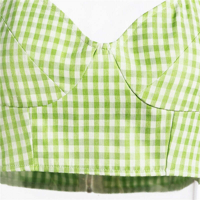 Coquette Aesthetic Beccah Plaid Mini Skirt Set - Y2K Fashion Outfit with Grunge Style &