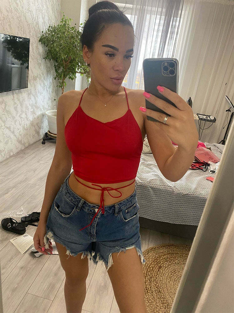 Coquette Aesthetic Beth Backless Spaghetti Straps Top Coquette Aesthetic Beth Backless Spaghetti Straps Top