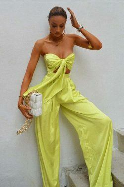 Coquette Aesthetic Bianca Tie Me Up Matching Set - Y2K Fashion Outfit