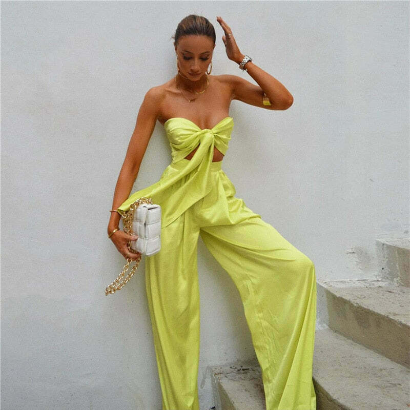 Coquette Aesthetic Bianca Tie Me Up Matching Set - Y2K Fashion Outfit